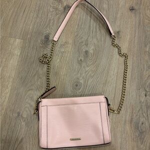 Rebecca Minkoff Pink Crossbody Bag with Gold Chain